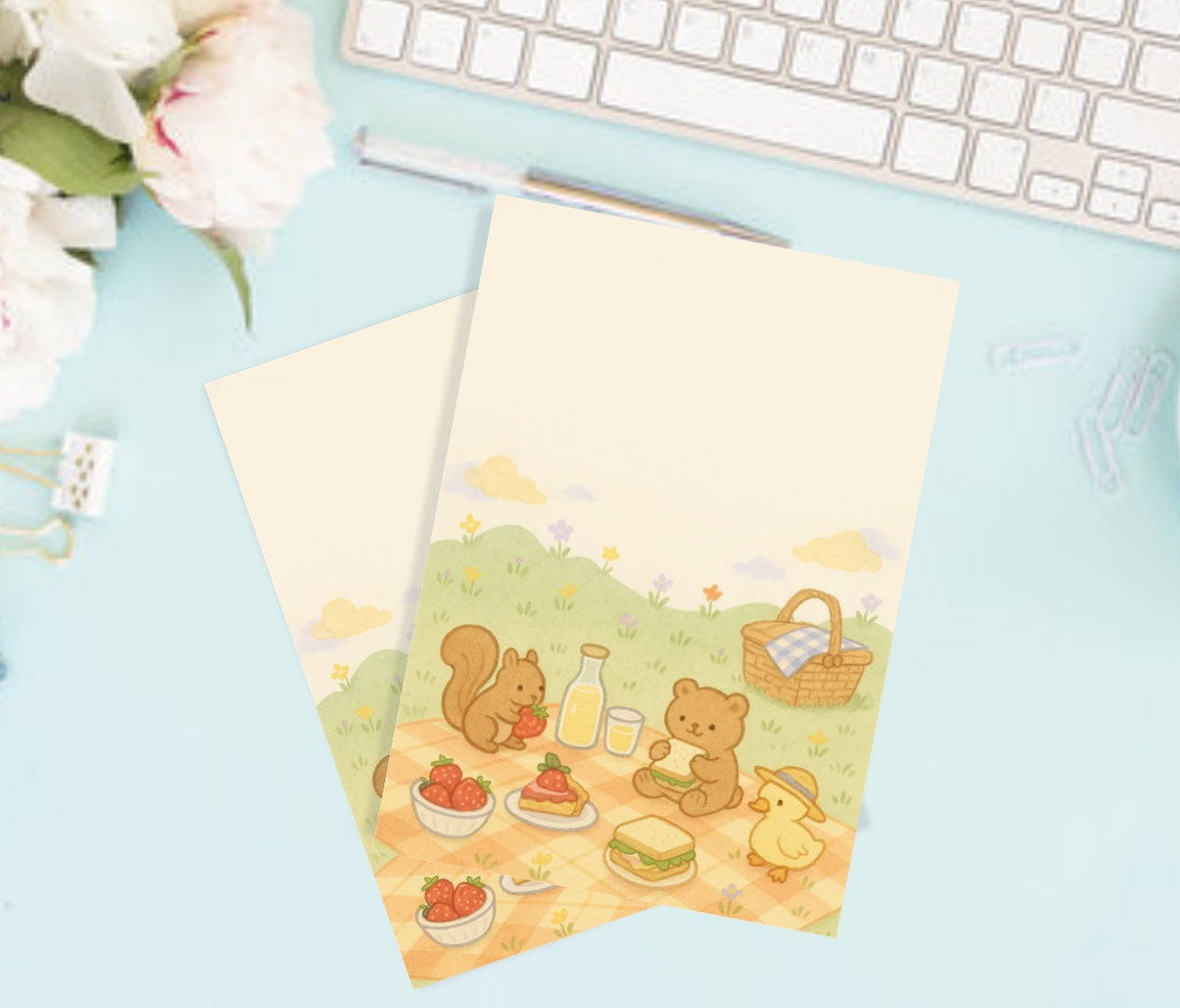 Spring picnic note pad