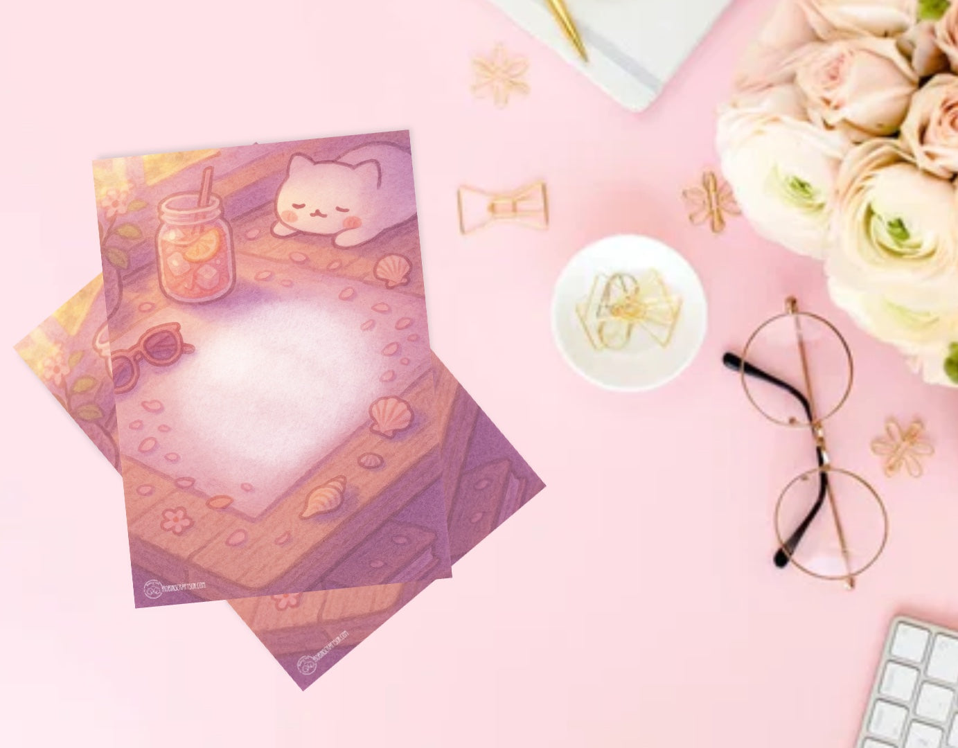 Summer desk note pad