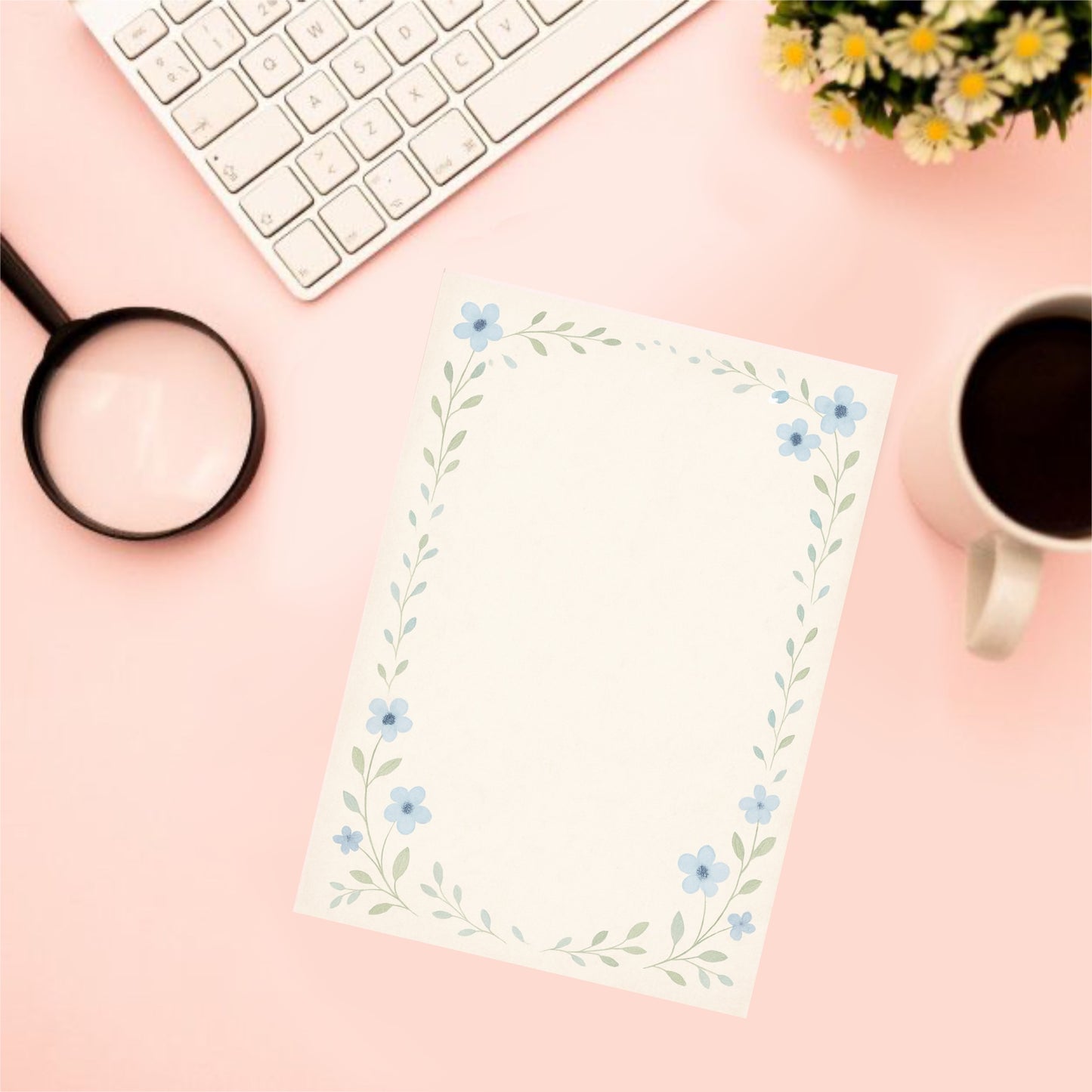 Simple spring blue note pad