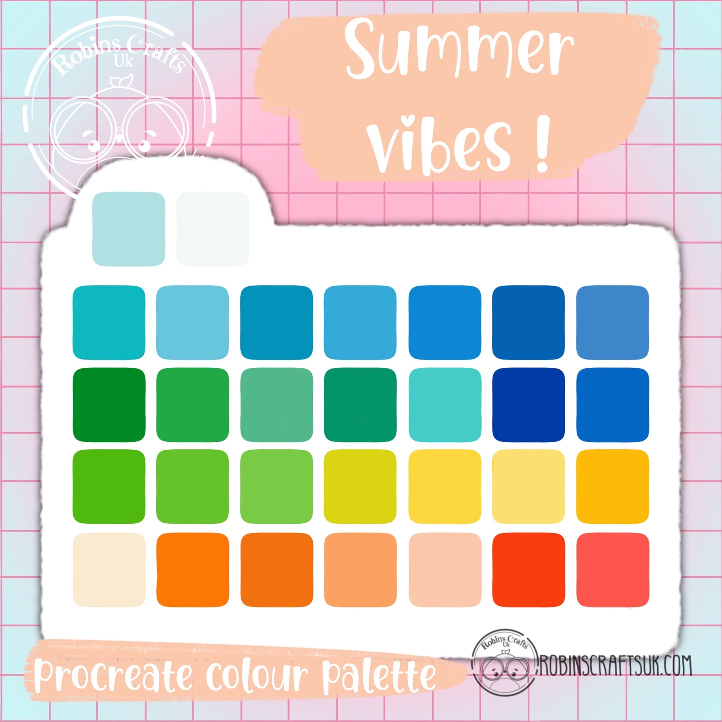 Summer vibes procreate palette, palette, colour, blue
