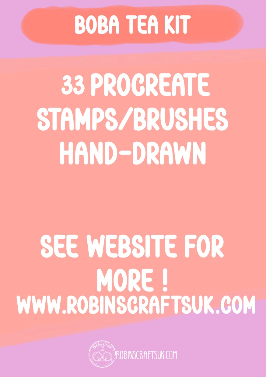 Boba tea set stamps -create your own boba tea- procreate stamps/brushes - digital use only - procreate