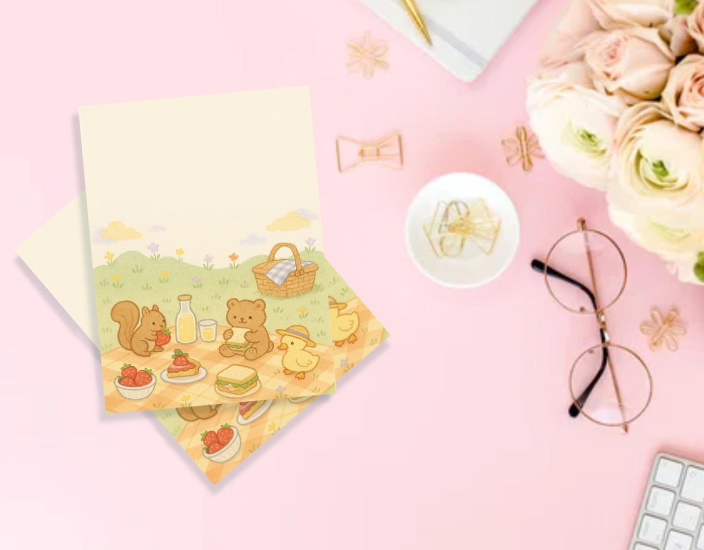 Spring picnic note pad