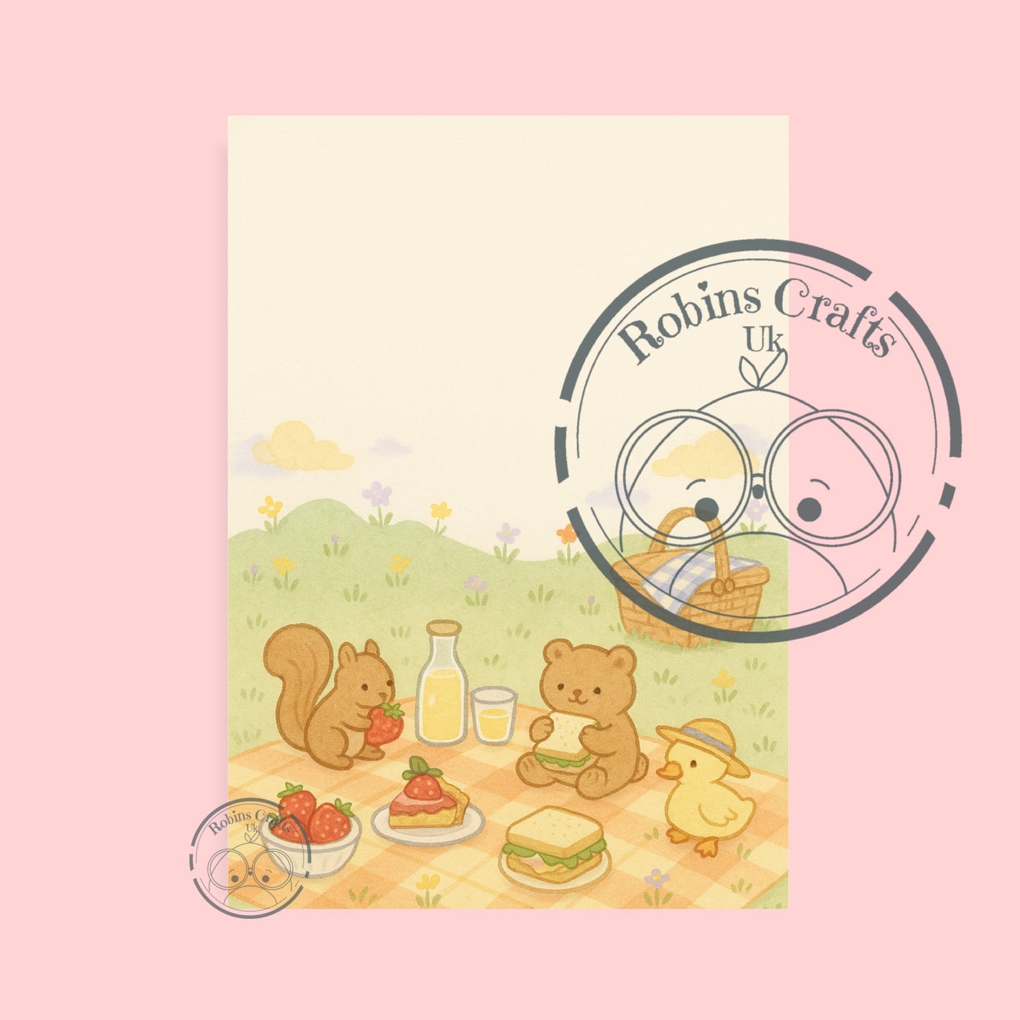 Spring picnic note pad