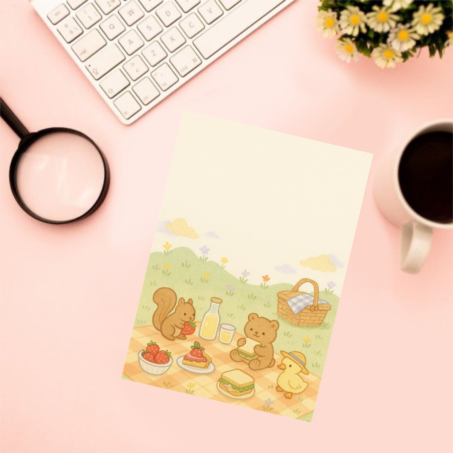 Spring picnic note pad