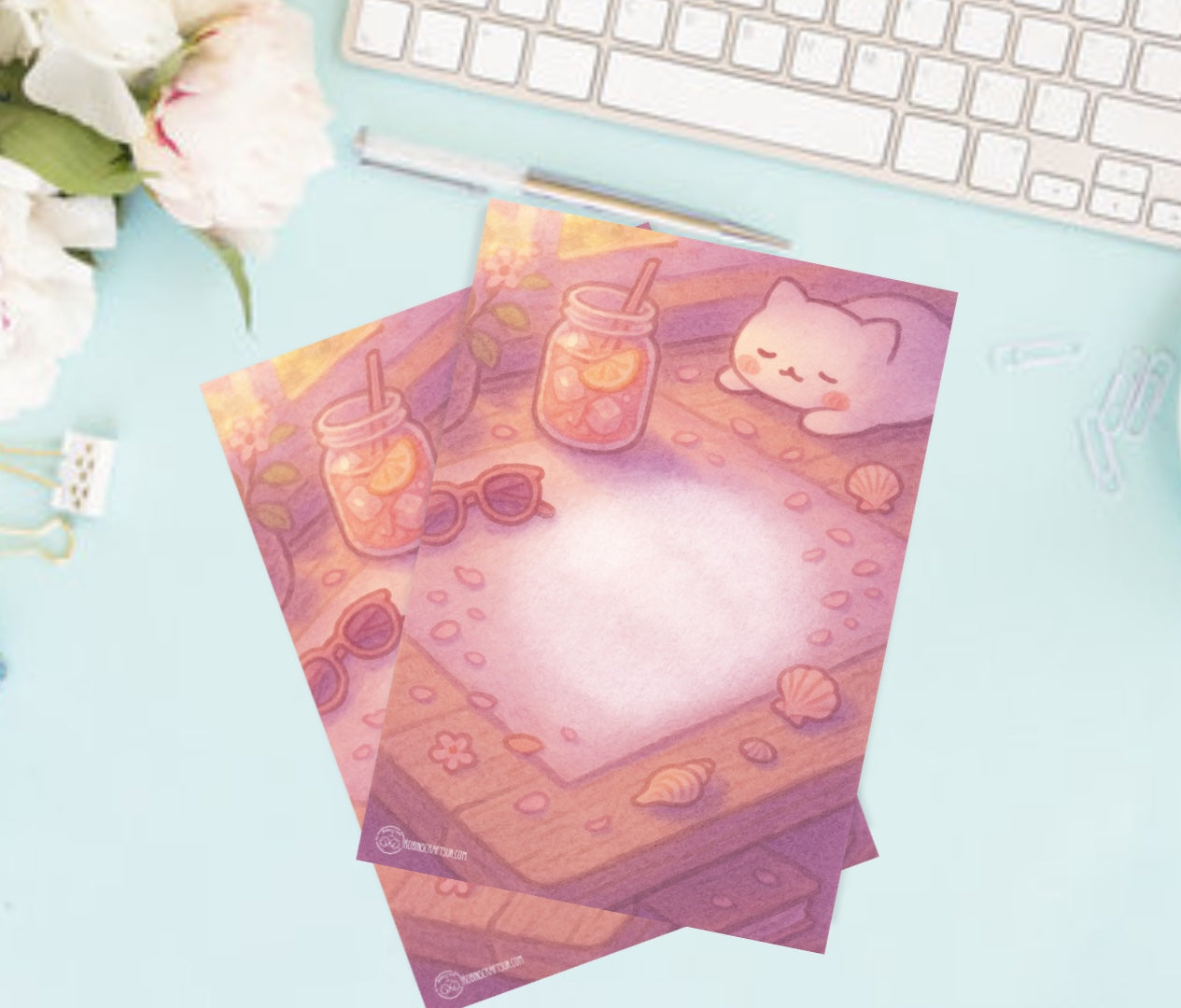 Summer desk note pad