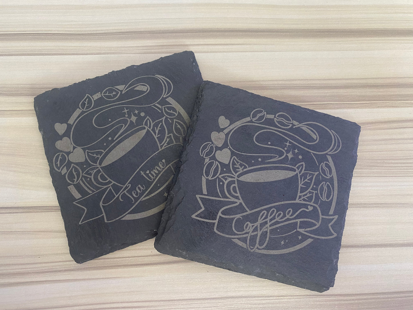 Tea and coffee slate coasters