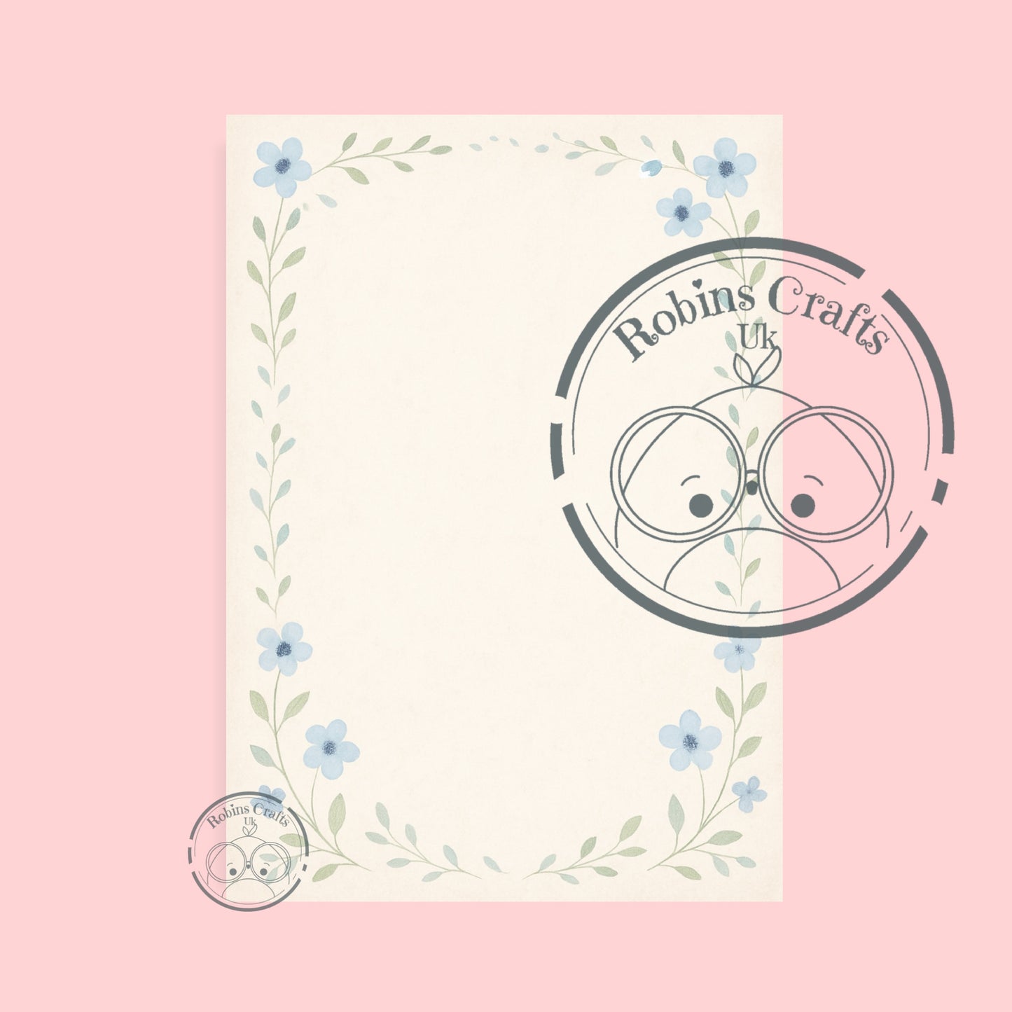 Simple spring blue note pad