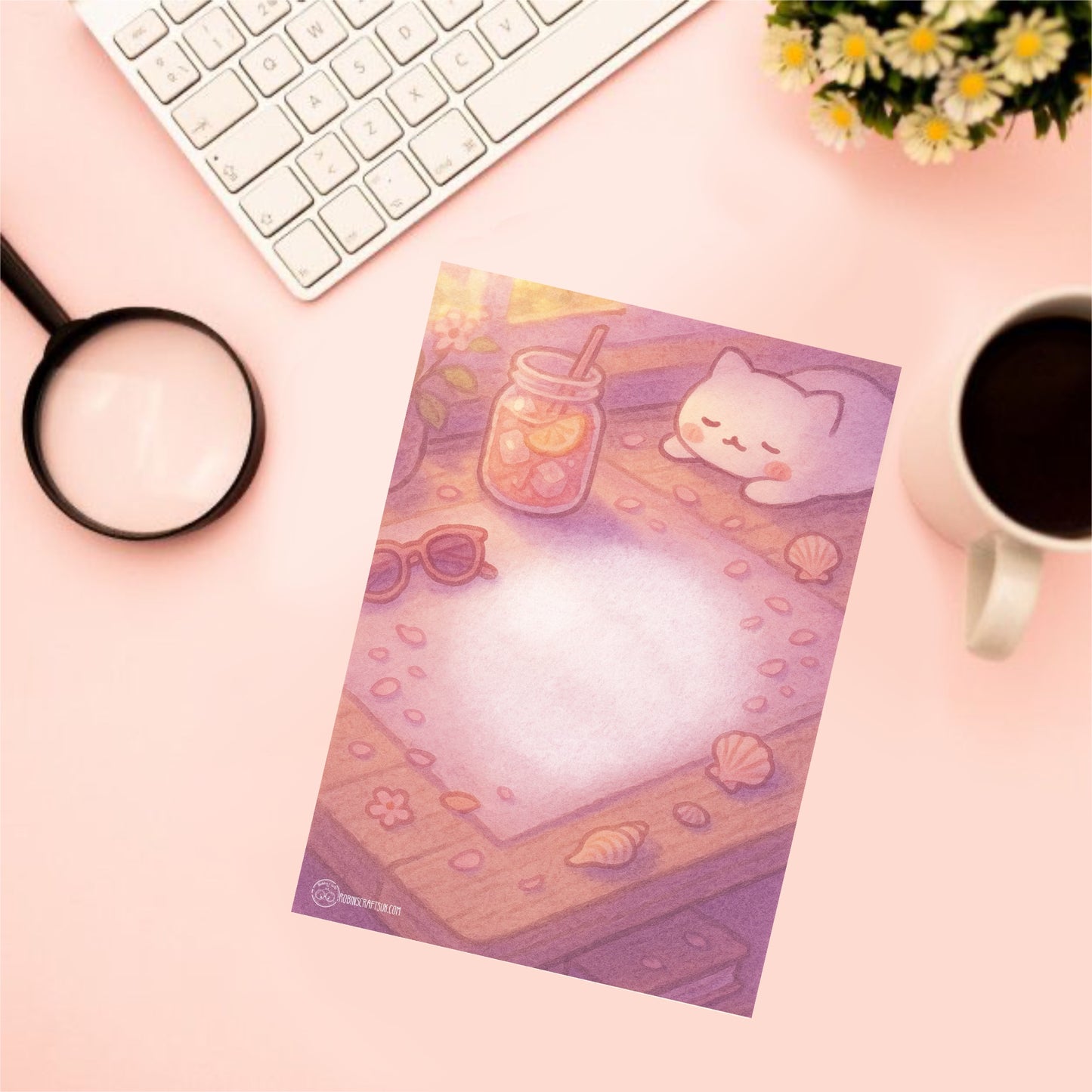 Summer desk note pad