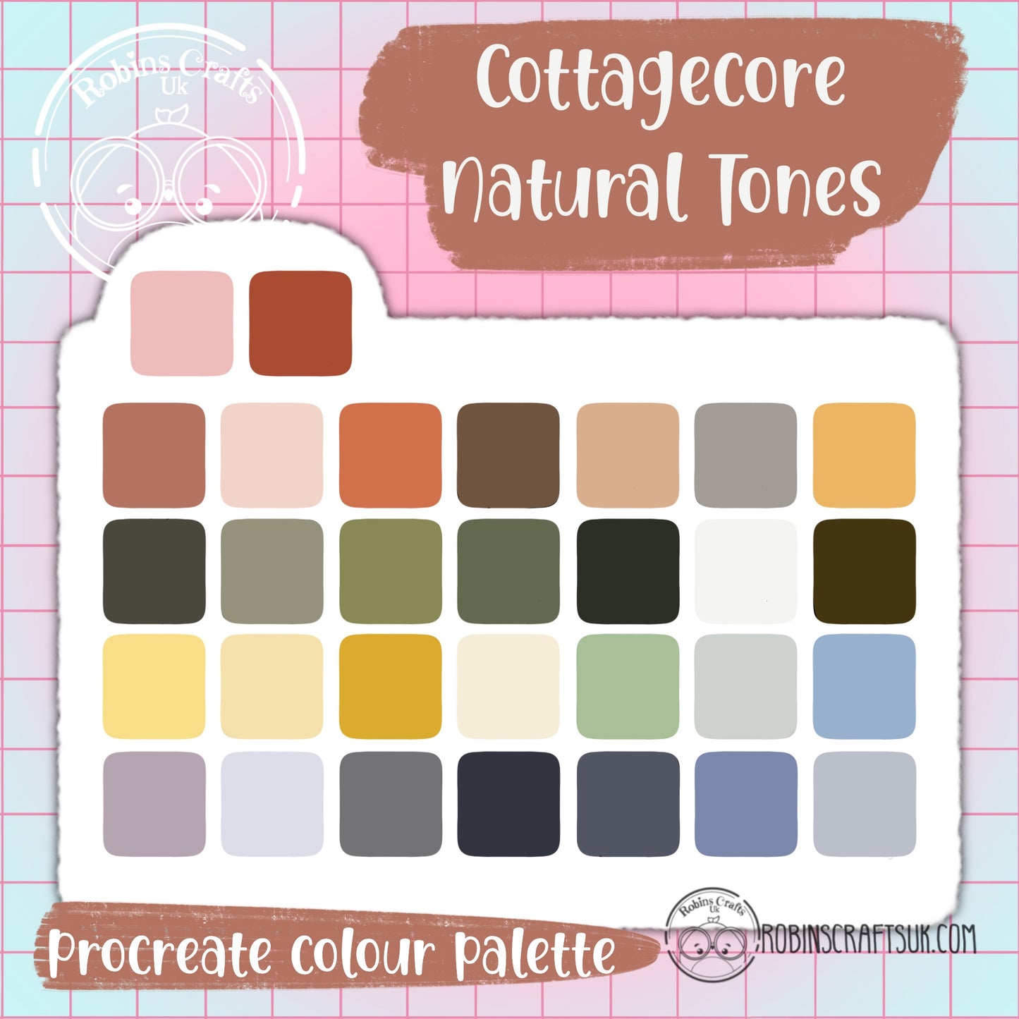 Cottagecore neutral tones procreate palette, palette, colour,
