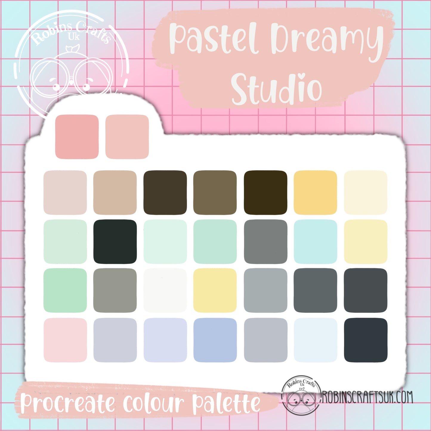 Pastel dreamy studio procreate palette, palette, colour, blue
