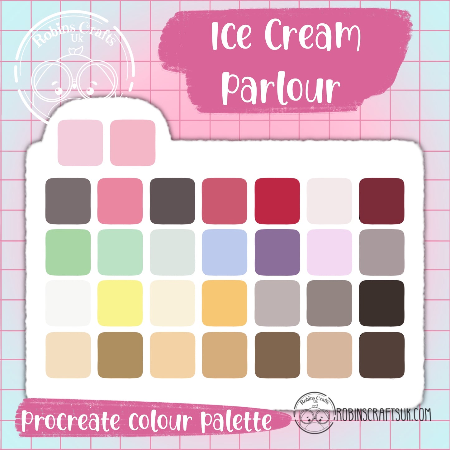 Ice cream parlor procreate palette, palette, colour,