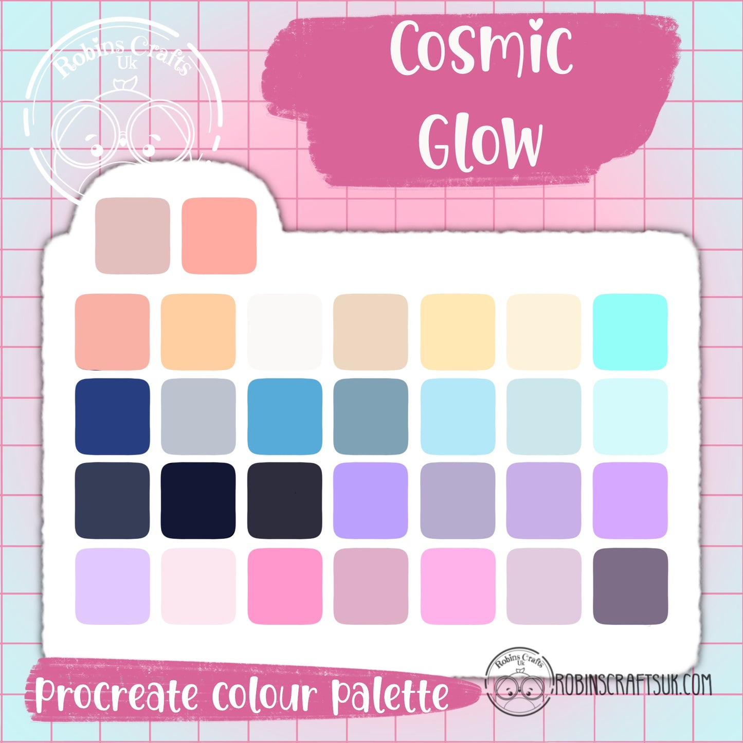Cosmic glow procreate palette, palette, colour,