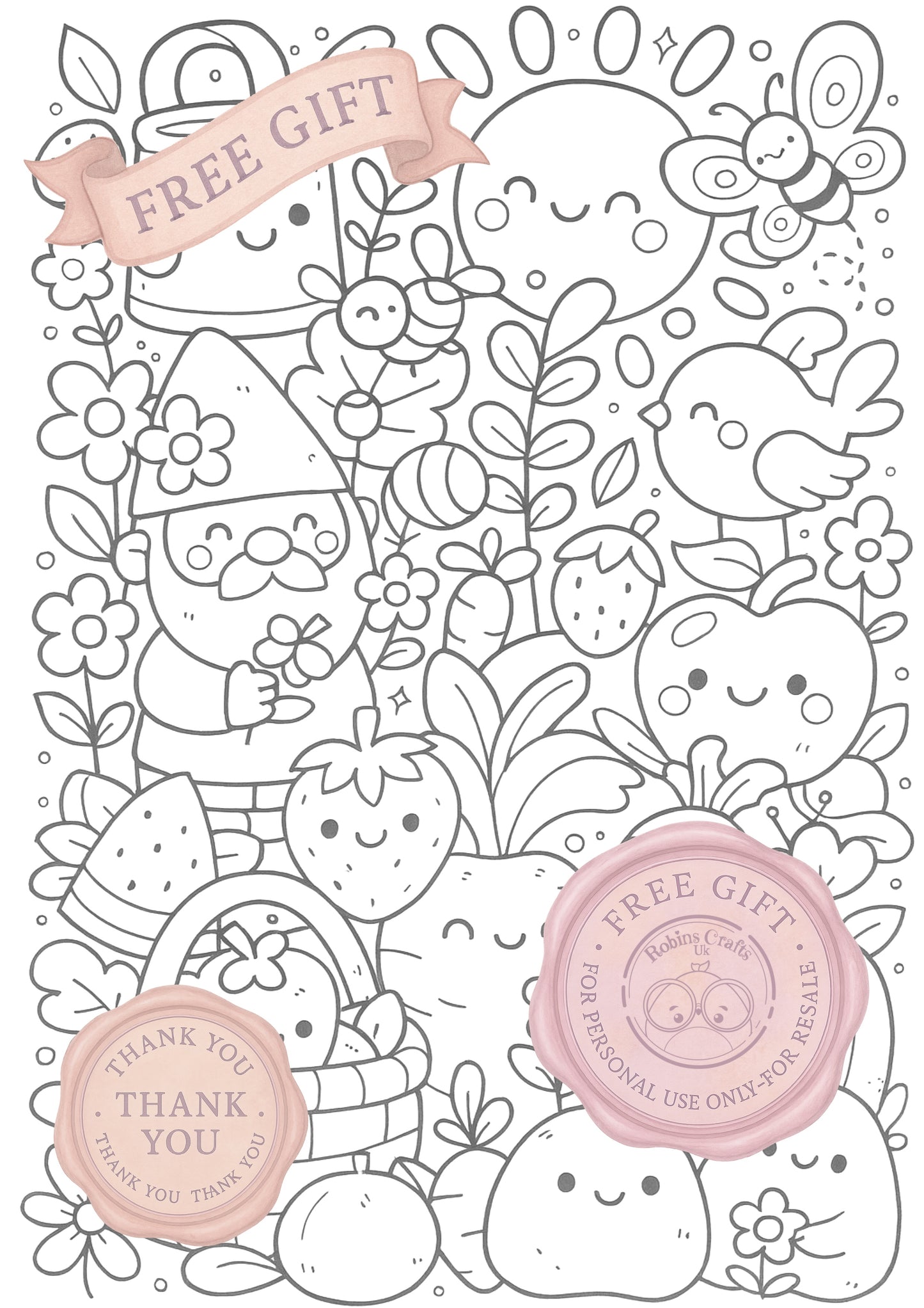 Summer doodle colouring page 11-07-25 colouring page