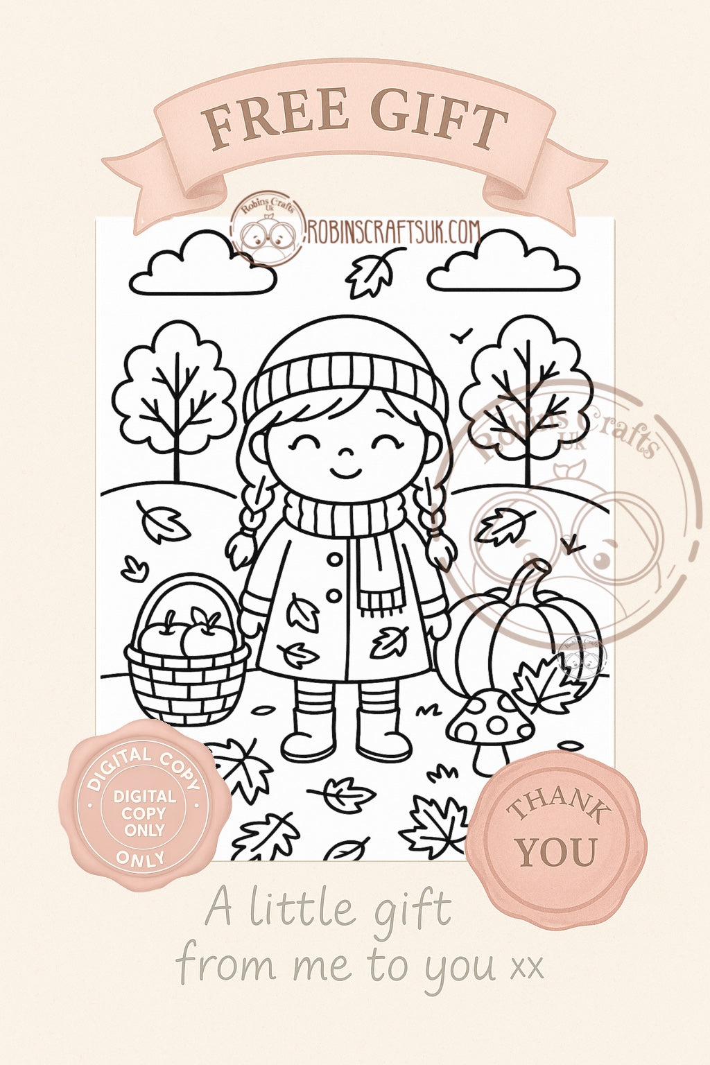 Fall walk colouring page 19-09-25 freebie Friday