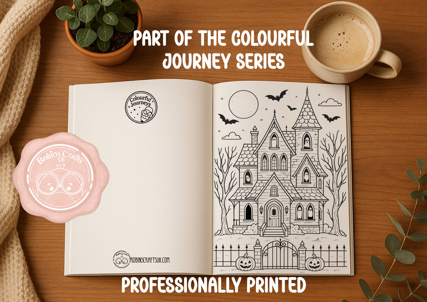 Cute Halloween - original Halloween-themed pages-Whimsical spooky style (Colourful journeys edition)