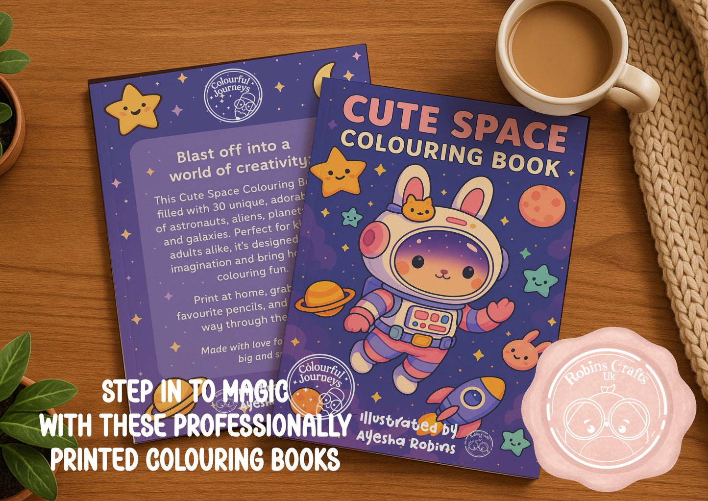 Cute Space original Space-themed pages-Whimsical Cute style (Colourful journeys edition)