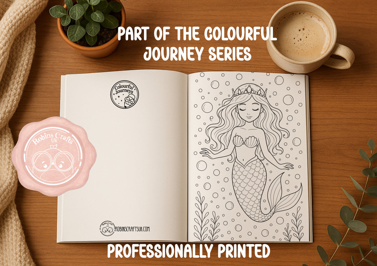 Mythical Mermaids original mermaid -themed pages-Whimsical Cute style (Colourful journeys edition)