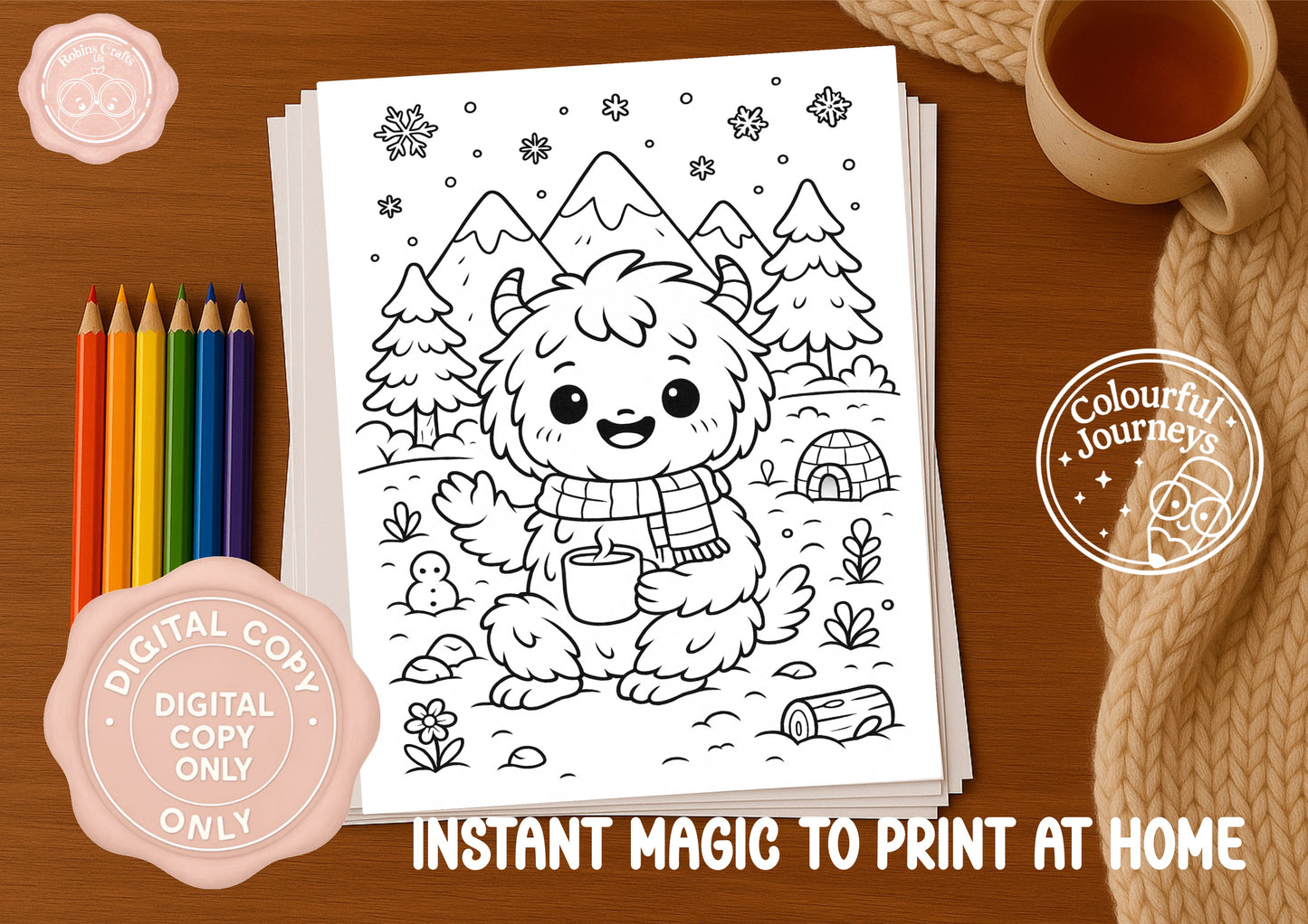 Cute Cryptids Colouring Book | 30 Illustration Printable Digital Download | Cryptid themed