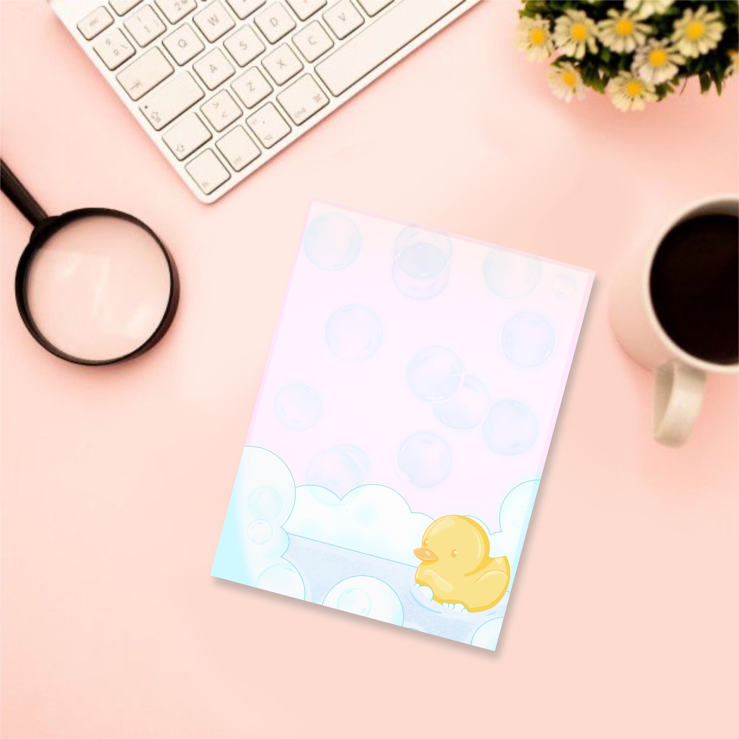 Cute bathtime duck kawaii notepad illustration 2