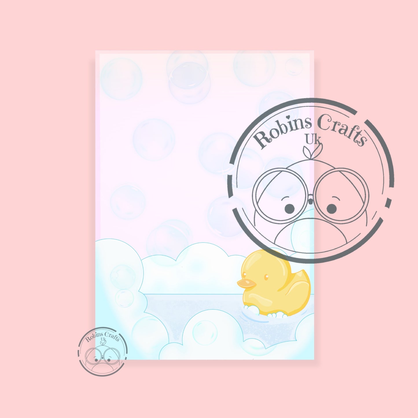 Cute bathtime duck kawaii notepad illustration