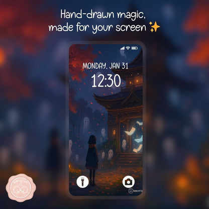 The Night of Ghosts  desk wallpaper – spooky gothic Halloween Digital Wallpaper Download | Art wallpaper