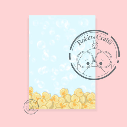 Puddle of Ducks Kawaii Notepad - Hand-Illustrated A5/A6 | Robins Crafts UK