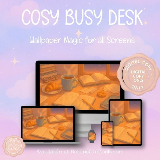 Cosy busy desk wallpaper – Cosy Digital Wallpaper Download | Art wallpaper