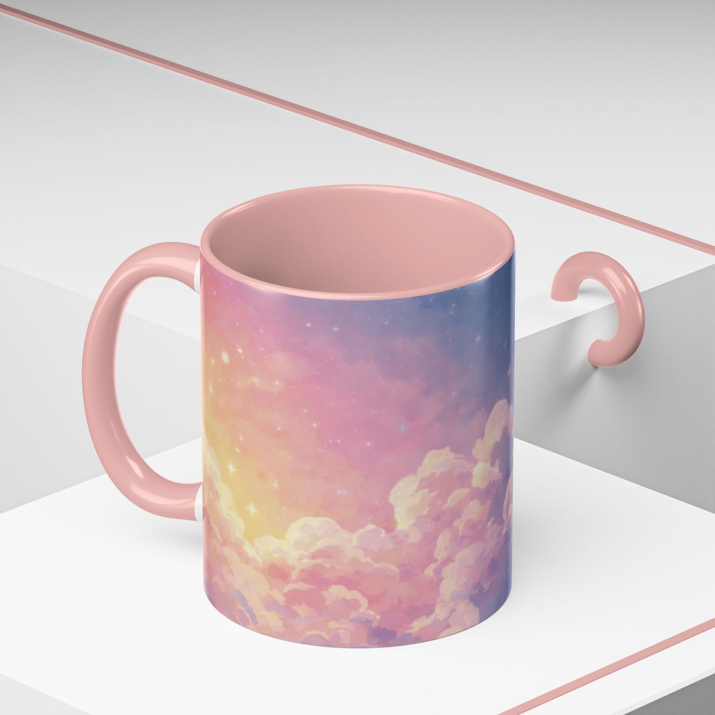 Crescent Moon Cloud Coffee Mug — Dreamy Night Sky Accent Mug