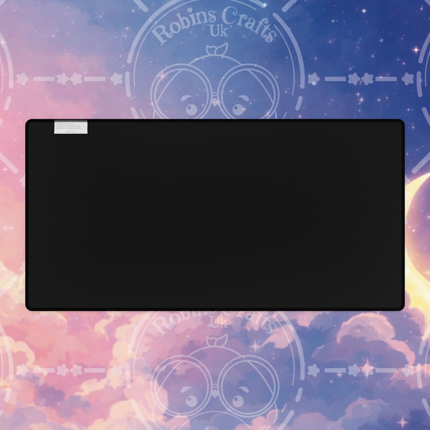 Celestial Moon & Clouds Desk Mat — Pastel Galaxy Gaming/Office Mouse Pad