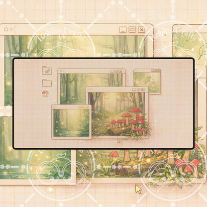 Forest Window Desk Mat — Enchanted Mushroom Desktop Mouse Pad