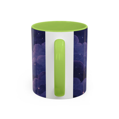 Crescent Night Sky Coffee Mug — Dreamy Purple Moonlit Landscape Accent Mug (11/15 oz)