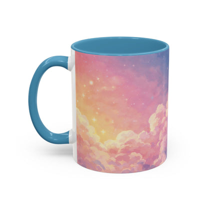 Crescent Moon Cloud Coffee Mug — Dreamy Night Sky Accent Mug