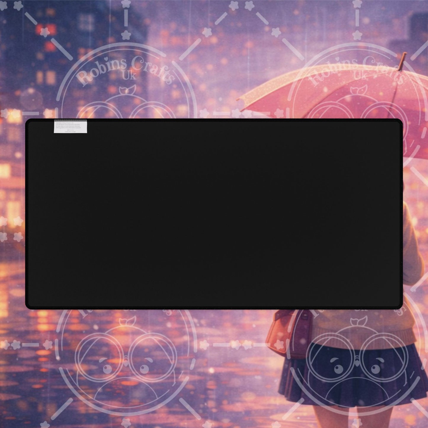 Rainy City Anime Desk Mat — Aesthetic Waterproof Gaming Mouse Pad