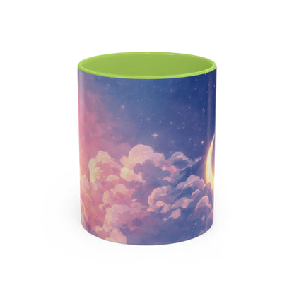 Crescent Moon Cloud Coffee Mug — Dreamy Night Sky Accent Mug