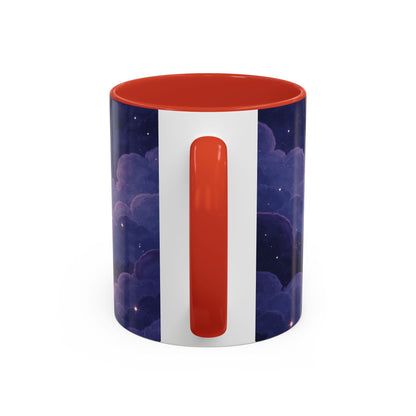 Crescent Night Sky Coffee Mug — Dreamy Purple Moonlit Landscape Accent Mug (11/15 oz)