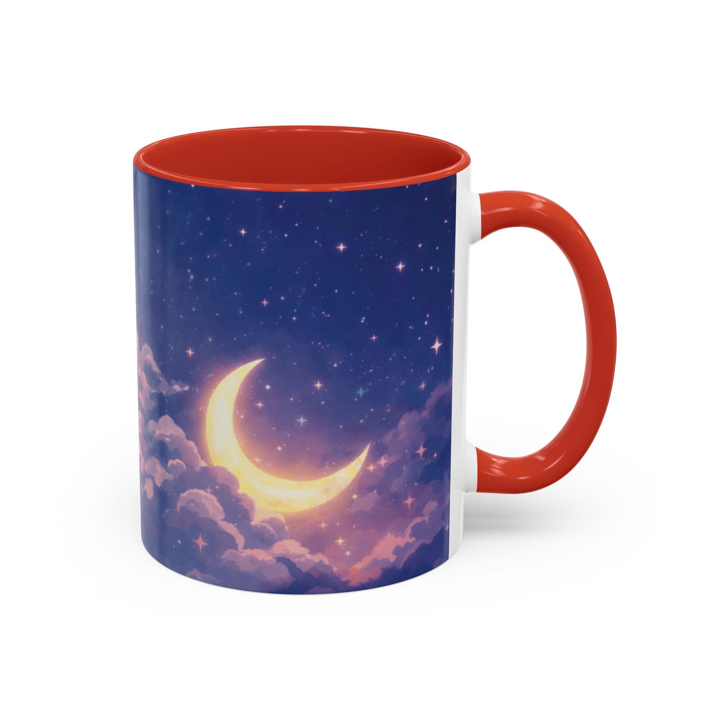 Crescent Moon Cloud Coffee Mug — Dreamy Night Sky Accent Mug