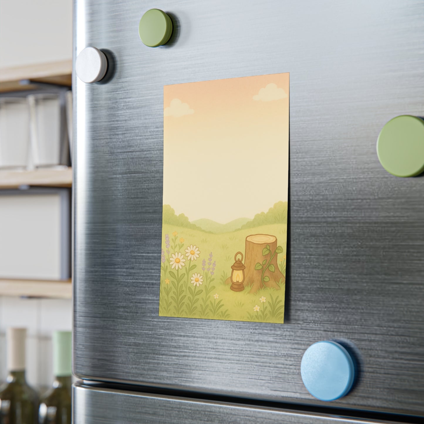 Wildflower Meadow Post-it Notes — Cute Lantern & Stump Sticky Notes for Desk Organization
