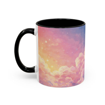 Crescent Moon Cloud Coffee Mug — Dreamy Night Sky Accent Mug