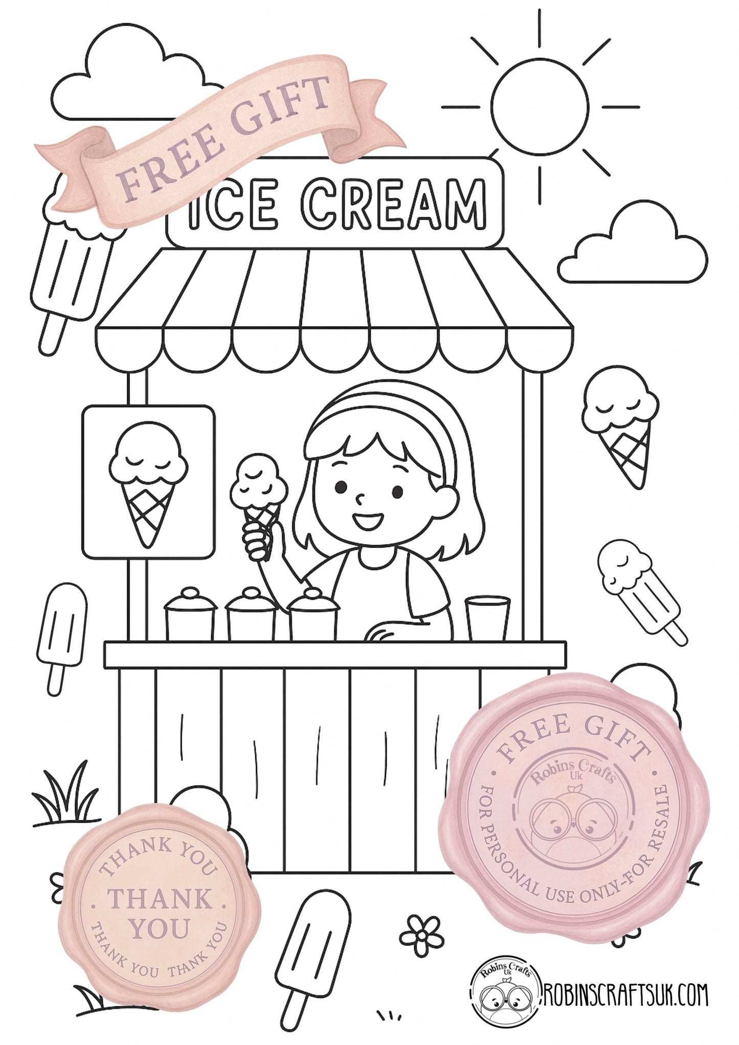 Summer fun 30-05-25 colouring page