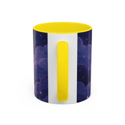 Crescent Night Sky Coffee Mug — Dreamy Purple Moonlit Landscape Accent Mug (11/15 oz)