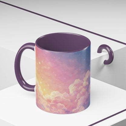 Crescent Moon Cloud Coffee Mug — Dreamy Night Sky Accent Mug