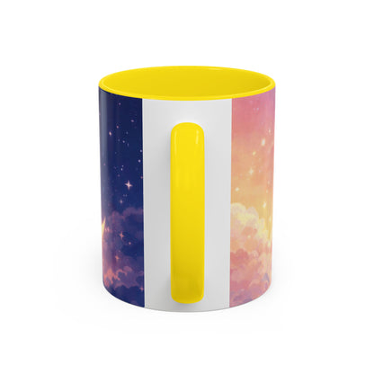 Crescent Moon Cloud Coffee Mug — Dreamy Night Sky Accent Mug