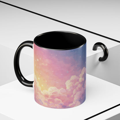 Crescent Moon Cloud Coffee Mug — Dreamy Night Sky Accent Mug