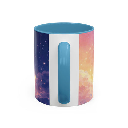 Crescent Moon Cloud Coffee Mug — Dreamy Night Sky Accent Mug