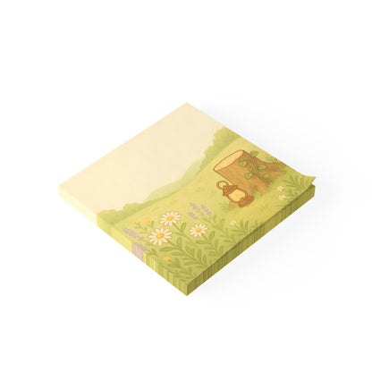 Wildflower Meadow Post-it Notes — Cute Lantern & Stump Sticky Notes for Desk Organization