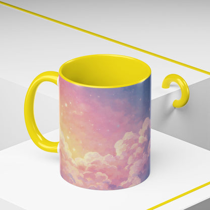 Crescent Moon Cloud Coffee Mug — Dreamy Night Sky Accent Mug