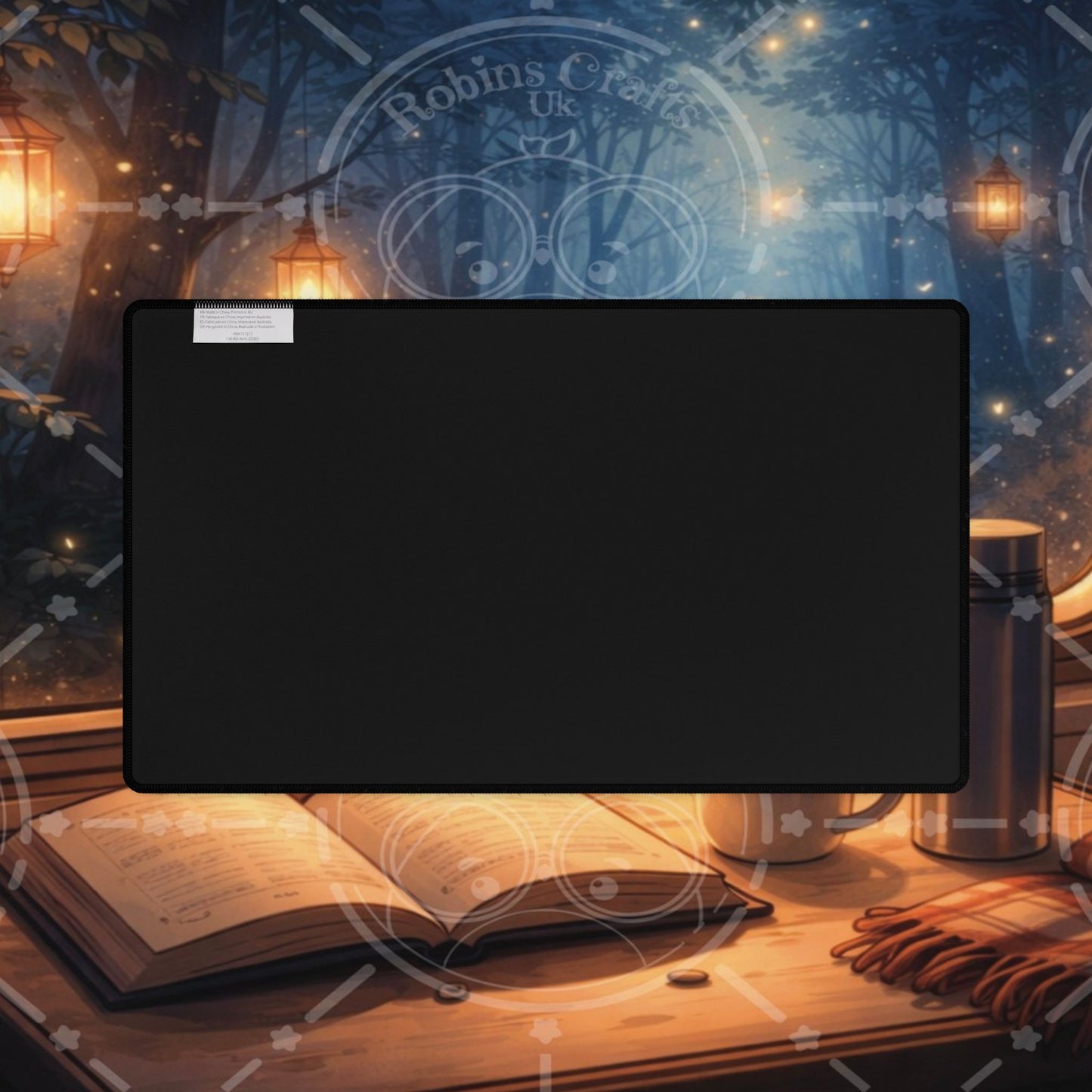 Cozy Night Train Desk Mat — Reading, Coffee & Window Scenery Mouse Pad