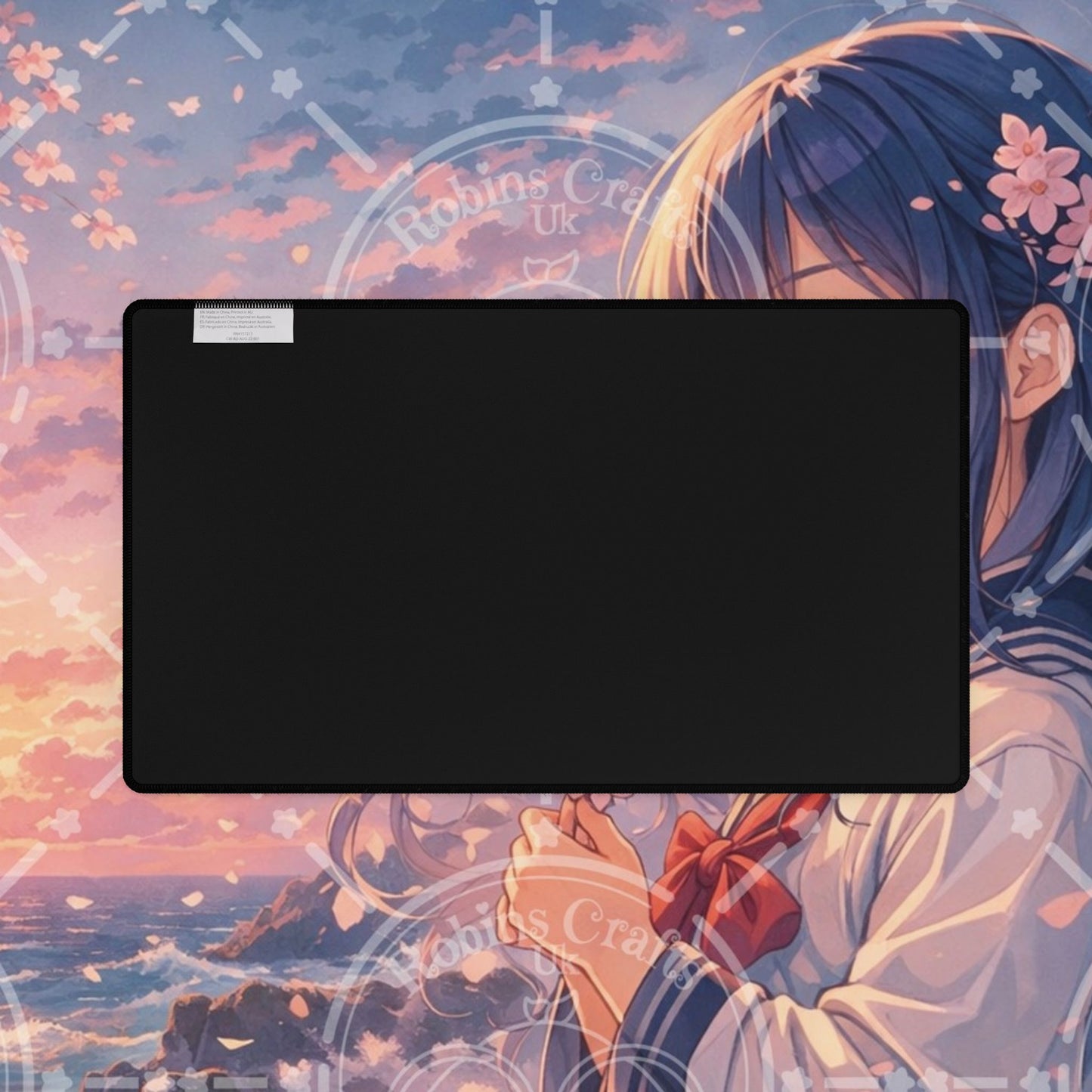 Anime Cherry Blossom Sunset Desk Mat — Large Gaming Mousepad
