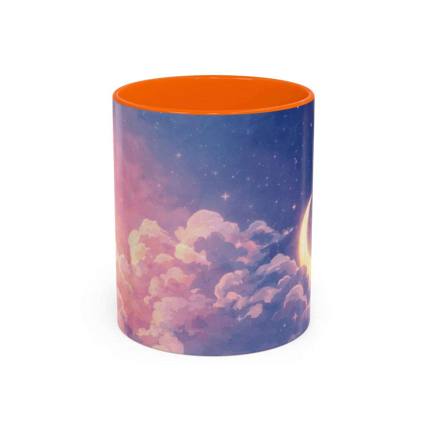 Crescent Moon Cloud Coffee Mug — Dreamy Night Sky Accent Mug