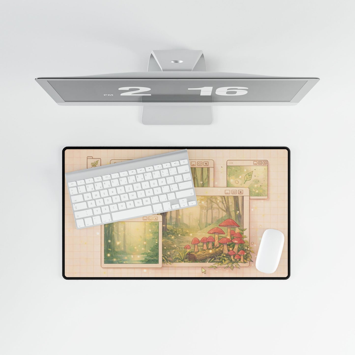 Forest Window Desk Mat — Enchanted Mushroom Desktop Mouse Pad
